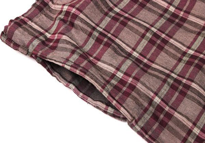 Y's for men Rayon Check Drawstring Wide Pants Purple Size M