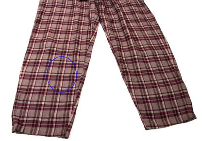 Y's for men Rayon Check Drawstring Wide Pants Purple Size M