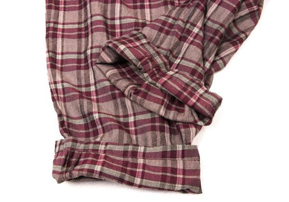Y's for men Rayon Check Drawstring Wide Pants Purple Size M