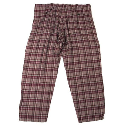 Y's for men Rayon Check Drawstring Wide Pants Purple Size M