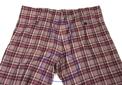 Y's for men Rayon Check Drawstring Wide Pants Purple Size M