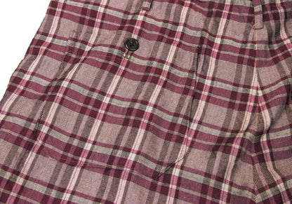 Y's for men Rayon Check Drawstring Wide Pants Purple Size M