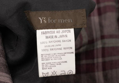 Y's for men Rayon Check Drawstring Wide Pants Purple Size M