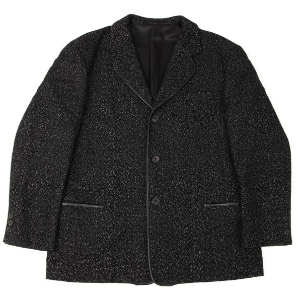 Y's for men Wool Leather Piping Jacket Black/White Size M
