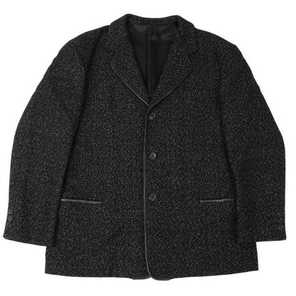 Y's for men Wool Leather Piping Jacket Black/White Size M