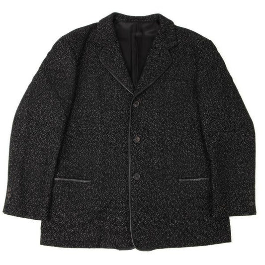 Y's for men Wool Leather Piping Jacket Black/White Size M