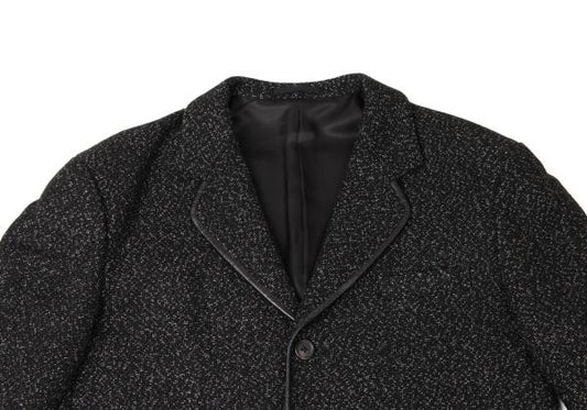 Y's for men Wool Leather Piping Jacket Black/White Size M