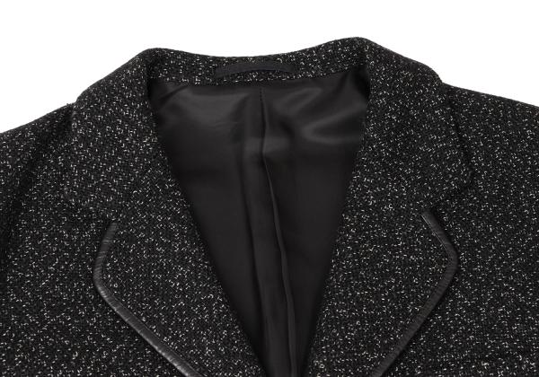 Y's for men Wool Leather Piping Jacket Black/White Size M
