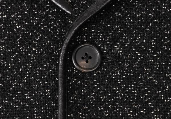 Y's for men Wool Leather Piping Jacket Black/White Size M