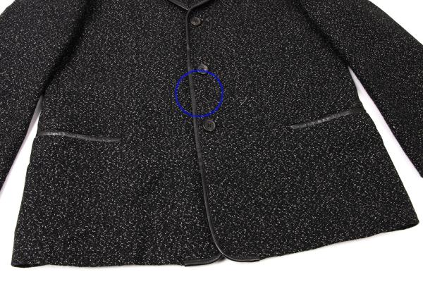 Y's for men Wool Leather Piping Jacket Black/White Size M