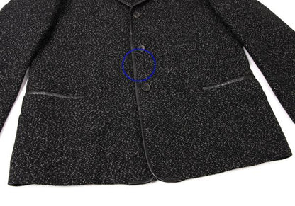 Y's for men Wool Leather Piping Jacket Black/White Size M
