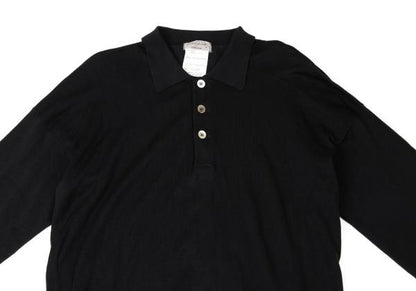 Yohji Yamamoto POUR HOMME Black Long Sleeve Knit Polo Size M