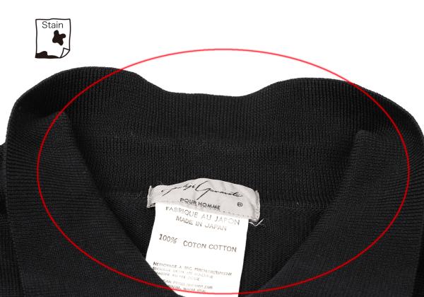 Yohji Yamamoto POUR HOMME Black Long Sleeve Knit Polo Size M