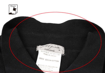 Yohji Yamamoto POUR HOMME Black Long Sleeve Knit Polo Size M
