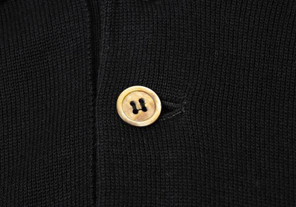 Yohji Yamamoto POUR HOMME Black Long Sleeve Knit Polo Size M