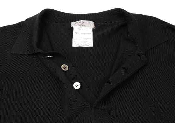 Yohji Yamamoto POUR HOMME Black Long Sleeve Knit Polo Size M