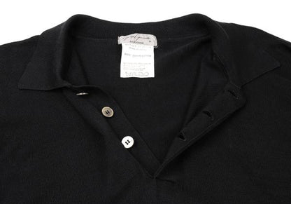 Yohji Yamamoto POUR HOMME Black Long Sleeve Knit Polo Size M