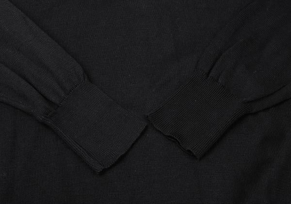 Yohji Yamamoto POUR HOMME Black Long Sleeve Knit Polo Size M