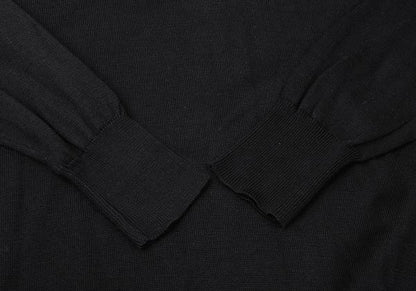 Yohji Yamamoto POUR HOMME Black Long Sleeve Knit Polo Size M