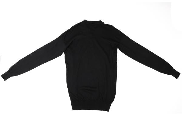 Yohji Yamamoto POUR HOMME Black Long Sleeve Knit Polo Size M