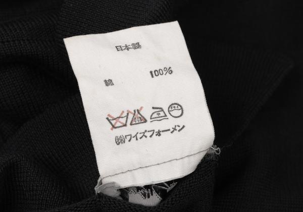 Yohji Yamamoto POUR HOMME Black Long Sleeve Knit Polo Size M