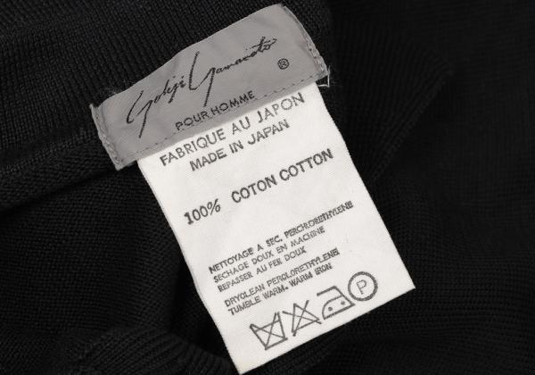 Yohji Yamamoto POUR HOMME Black Long Sleeve Knit Polo Size M