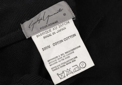 Yohji Yamamoto POUR HOMME Black Long Sleeve Knit Polo Size M