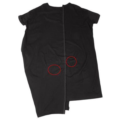 Y's Black White Stitch Cotton Midi Dress Size 2