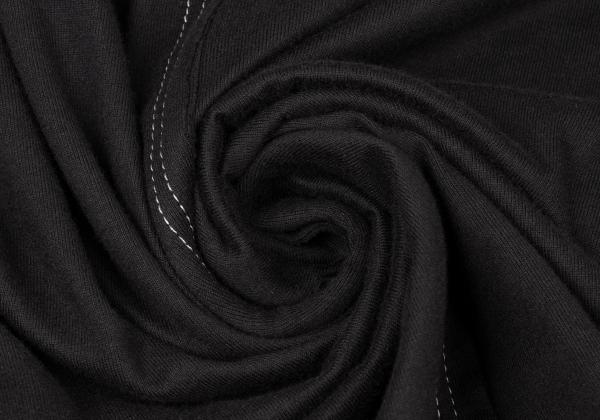 Y's Black White Stitch Cotton Midi Dress Size 2