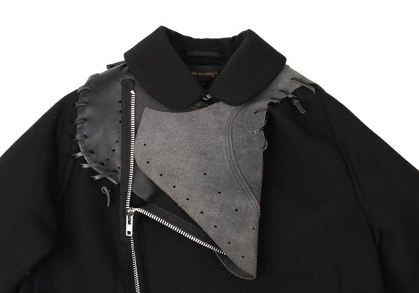 COMME des GARCONS 05SS Wool Leather Jacket Black Size S