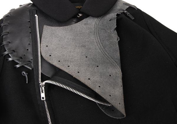 COMME des GARCONS 05SS Wool Leather Jacket Black Size S