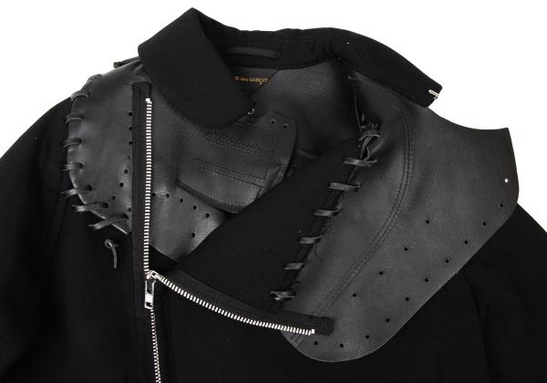 COMME des GARCONS 05SS Wool Leather Jacket Black Size S