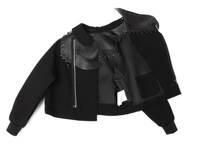 COMME des GARCONS 05SS Wool Leather Jacket Black Size S