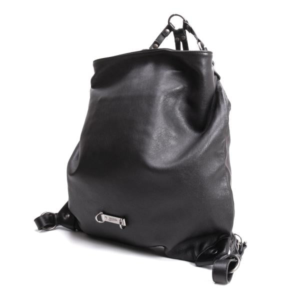 Jean Paul GAULTIER Lamb Leather Ring Harness Backpack Black
