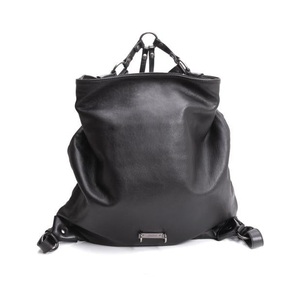 Jean Paul GAULTIER Lamb Leather Ring Harness Backpack Black