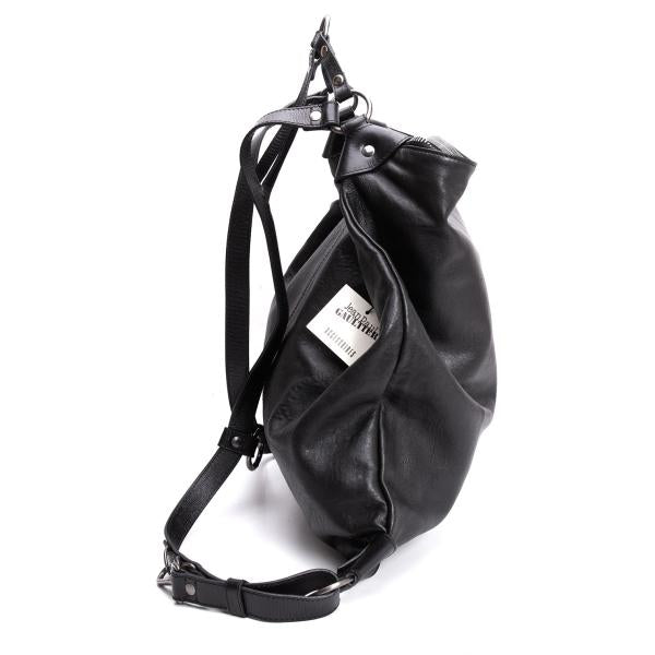 Jean Paul GAULTIER Lamb Leather Ring Harness Backpack Black
