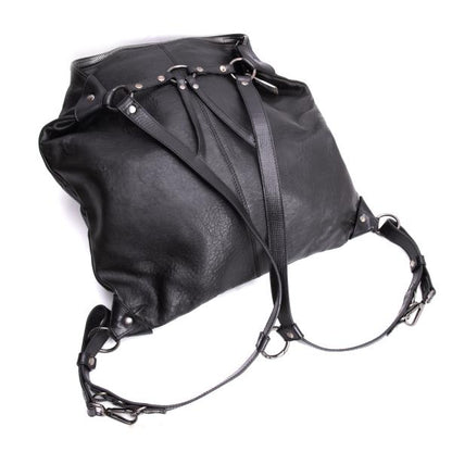 Jean Paul GAULTIER Lamb Leather Ring Harness Backpack Black