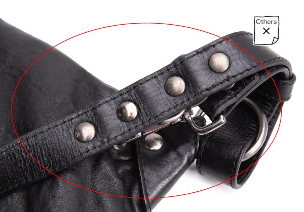 Jean Paul GAULTIER Lamb Leather Ring Harness Backpack Black