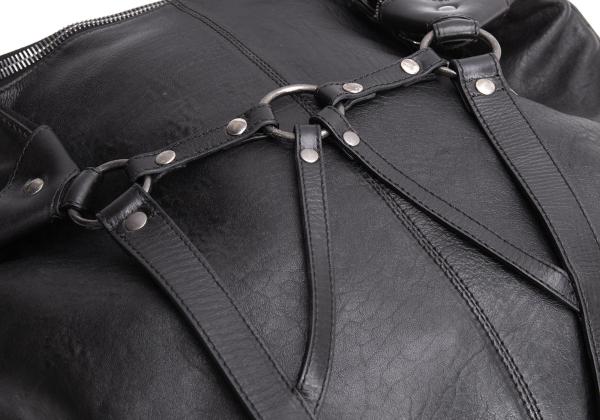 Jean Paul GAULTIER Lamb Leather Ring Harness Backpack Black