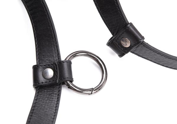 Jean Paul GAULTIER Lamb Leather Ring Harness Backpack Black