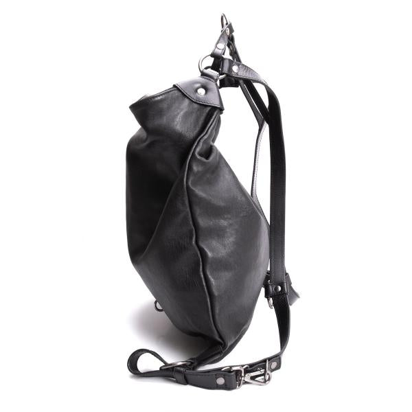 Jean Paul GAULTIER Lamb Leather Ring Harness Backpack Black