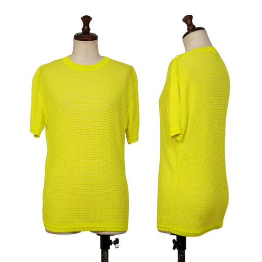 GIANNI VERSACE Short Sleeve Knit Sweater Yellow Size 40