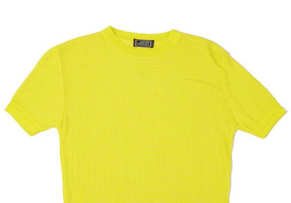 GIANNI VERSACE Short Sleeve Knit Sweater Yellow Size 40