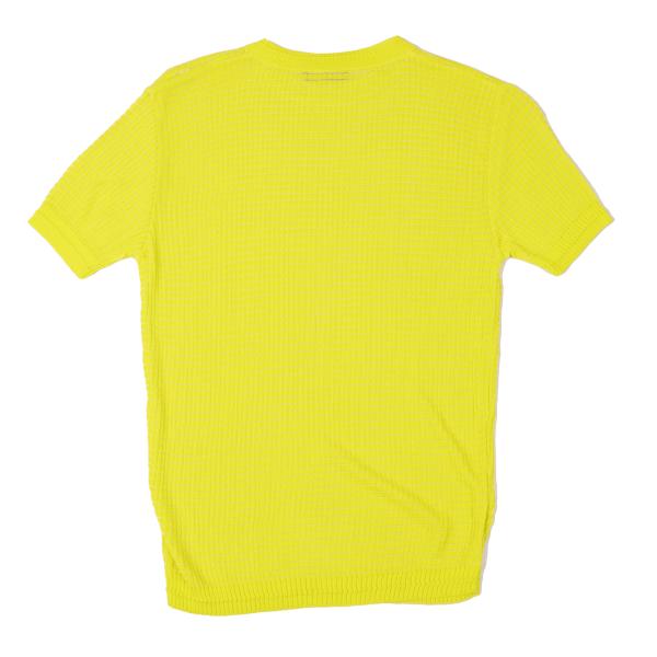 GIANNI VERSACE Short Sleeve Knit Sweater Yellow Size 40