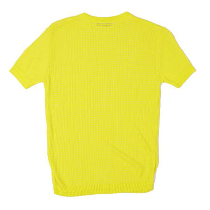 GIANNI VERSACE Short Sleeve Knit Sweater Yellow Size 40