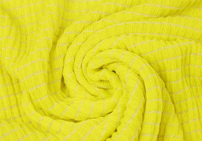 GIANNI VERSACE Short Sleeve Knit Sweater Yellow Size 40