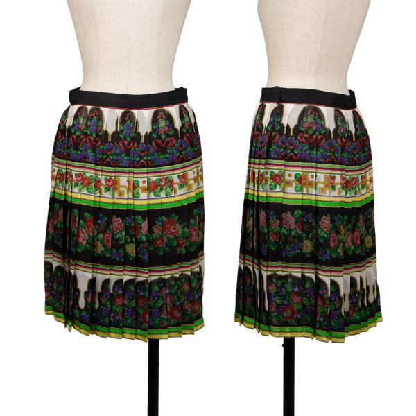 GIANNI VERSACE Flower Print Pleated Skirt Multi Size 42