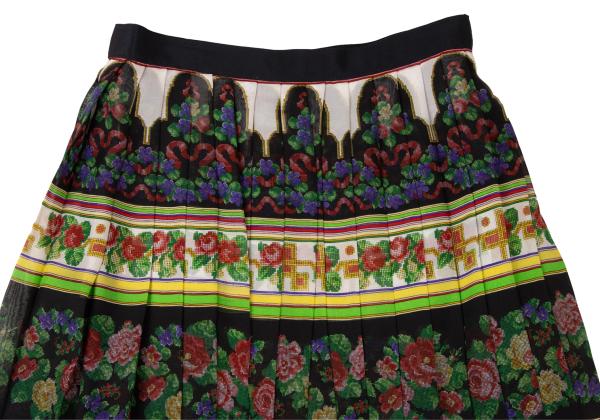 GIANNI VERSACE Flower Print Pleated Skirt Multi Size 42