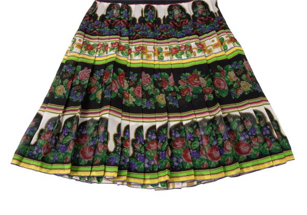 GIANNI VERSACE Flower Print Pleated Skirt Multi Size 42