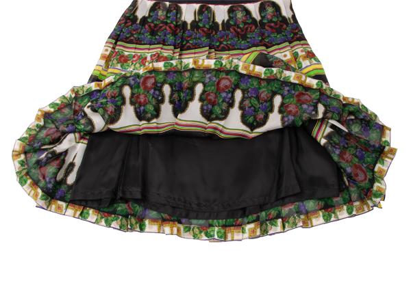 GIANNI VERSACE Flower Print Pleated Skirt Multi Size 42